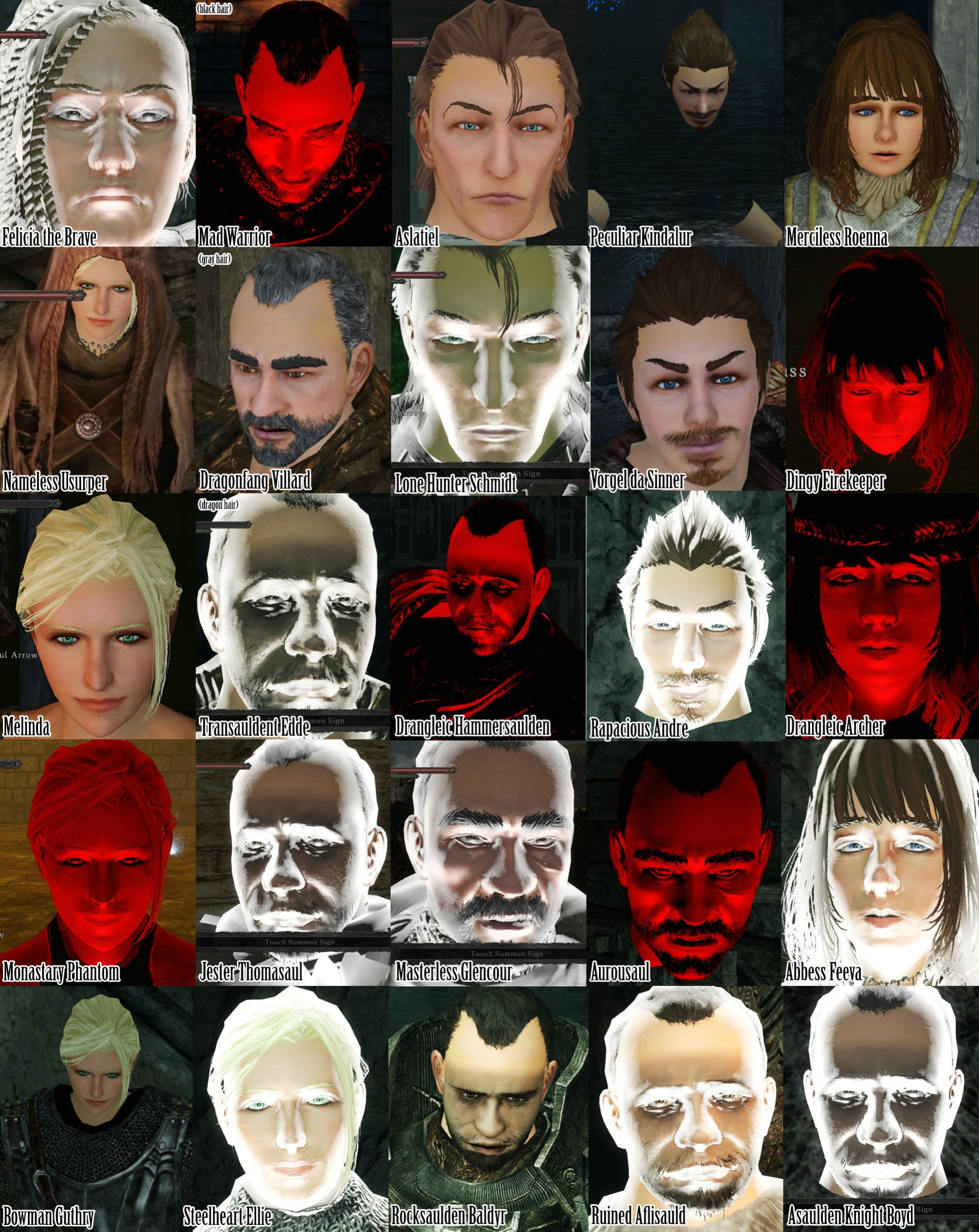 The Faces Of Npc Phantoms Dark Souls Ii