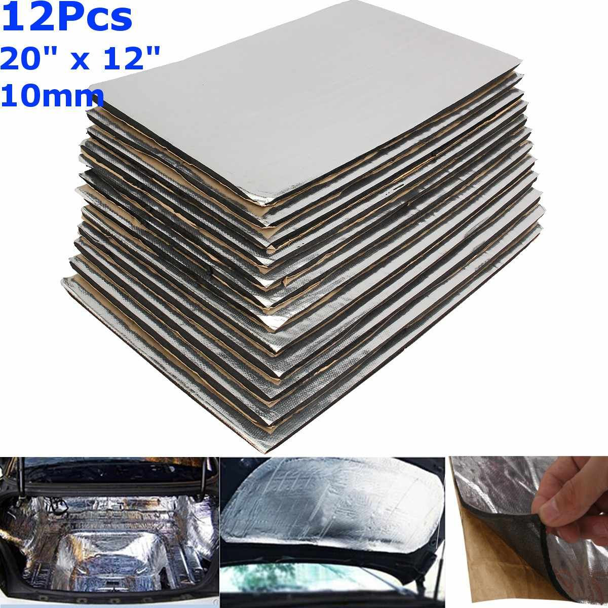 12pcs 10mm Car Sound Mat Proofing Deadener Heat Noise Insulation