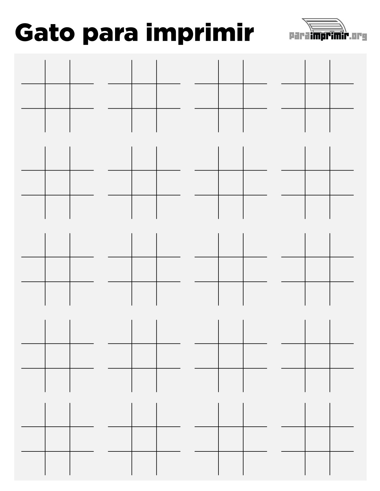 Juego de Gato para imprimir