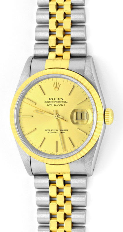 Original-Foto 2, ROLEX DATEJUST HERRENARMBANDUHR STAHLGOLD JUBILE