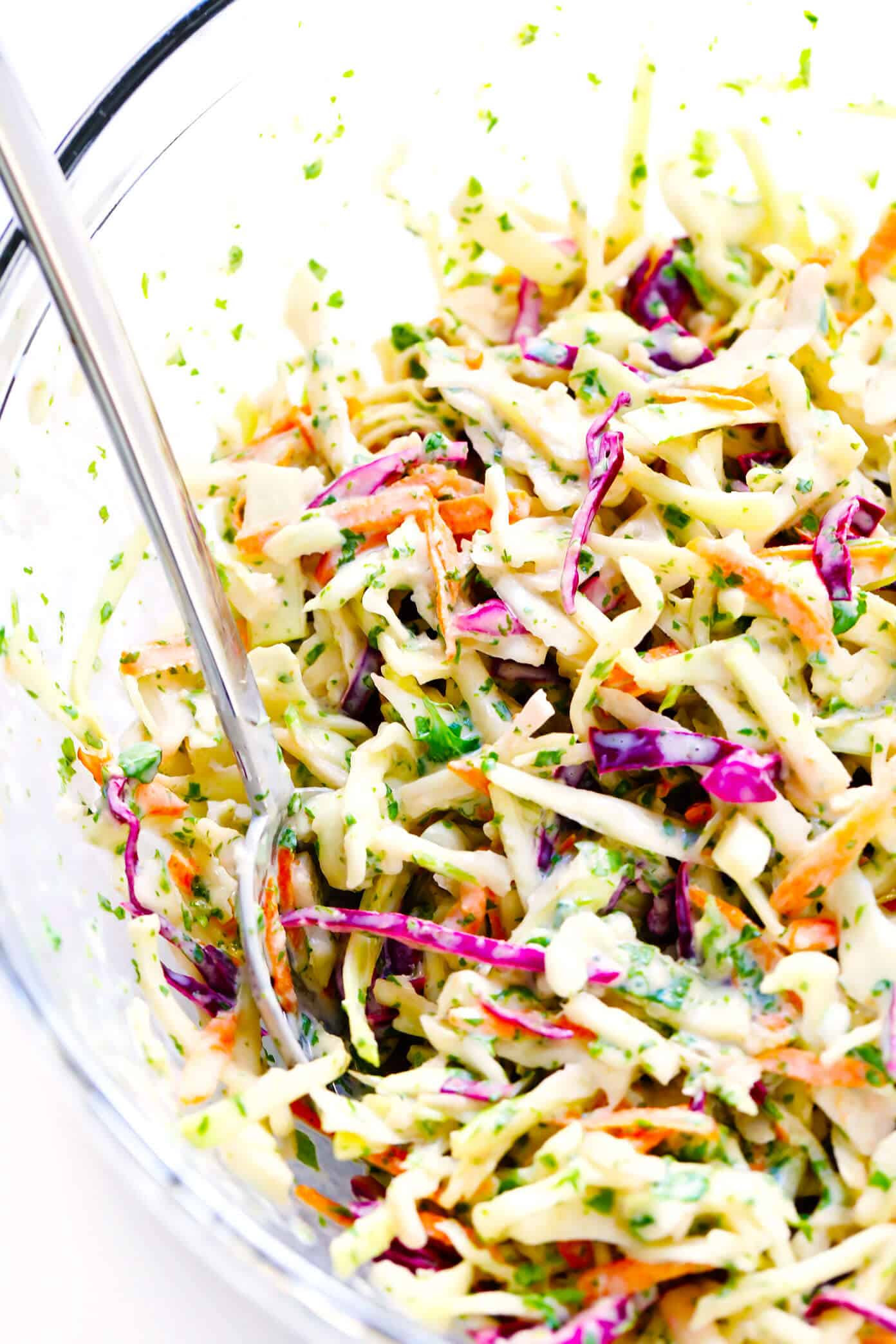 Red Cabbage Slaw For Fish Tacos Cilantro Lime Slaw Recipe Gimme Some Oven
