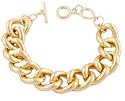 2 Pieces of Gold Thick Cuban Toggle Link Chain Bracelet