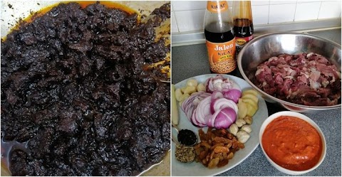 daging masak hitam ala sarawak