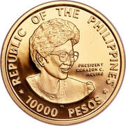 10000 Pesos (Democracy) – obverse