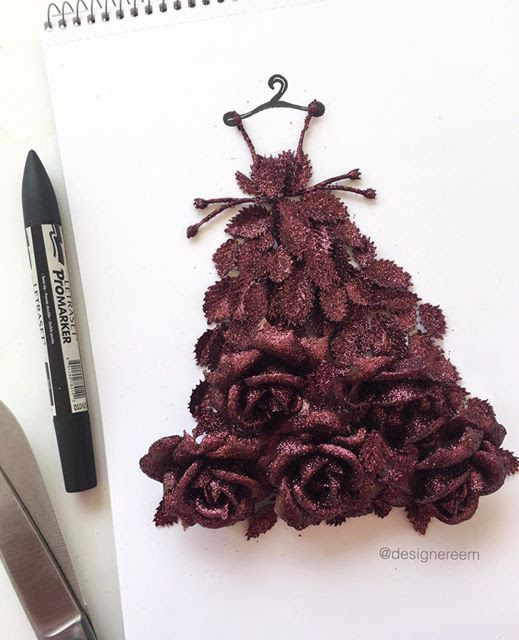 الرسم بالطعام والورود 