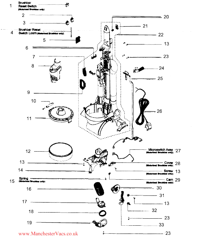Dyson V6 Motorhead Cordless Bagless Stick Vacuum : Dyson V6 Parts Diagram : To forgo the power head and operate the dyson v6 motorhead as a handheld.