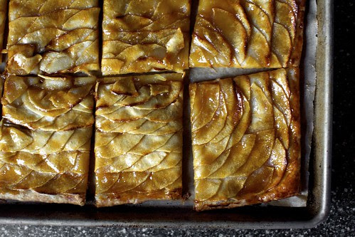 apple mosaic tart with salted caramel