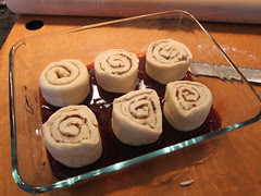 Making Kriek Caramel Rolls