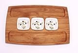 Out of the Woods of Oregon 3 Dish Serving Board with Hand-Painted Olives