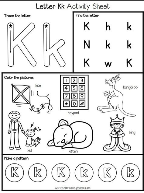  letter k worksheets pdf
