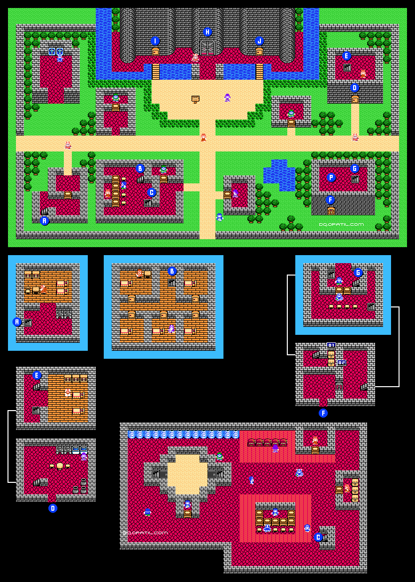 エンドール マップ Dq4 全ての町 ダンジョンのマップ一覧 Fc版ドラゴンクエスト4 完全攻略 Dragon Quest4 ゲーム攻略メモ