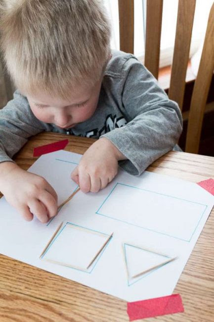 Tracing shapes with toothpicks