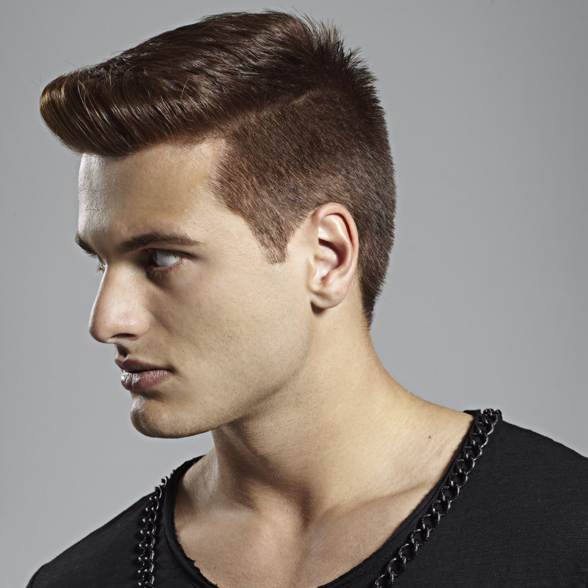 Nice haircut for men combining a military buzz cut and a quiff