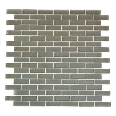 Splashback Glass Tile 12 in. x 12 in. Contempo Natural White Brick Glass Tile CONTEMPONATURALWHITEBRICK.5X2GLASSTILE