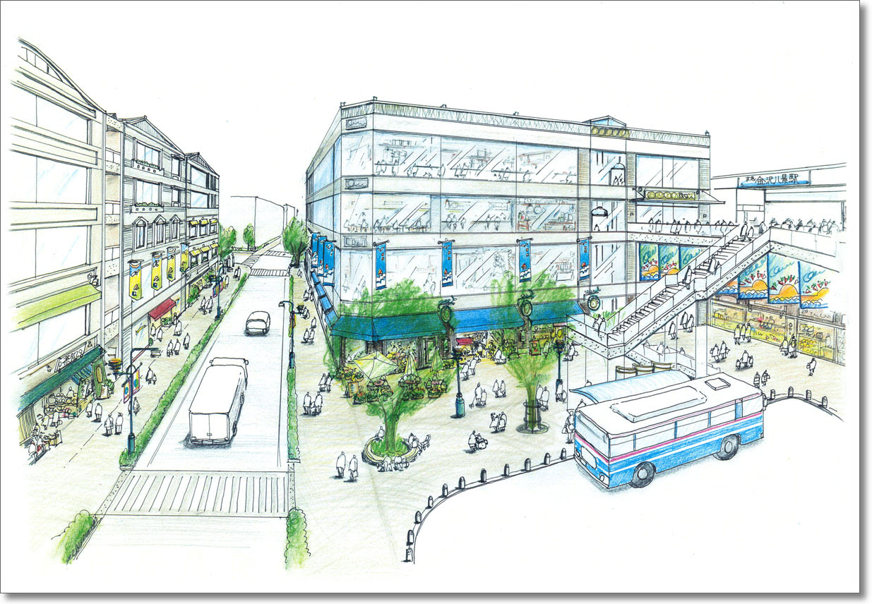 アーバンイラスト制作室 プロジェクト 金沢八景駅東口土地区画整理事業イメージ提案