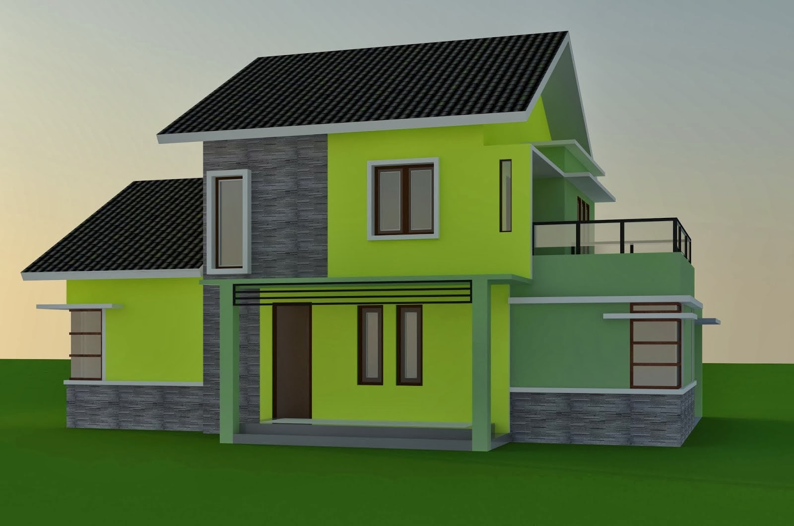 10 Kombinasi Warna  Cat  Rumah  Hijau Untuk  Rumah  Minimalis  