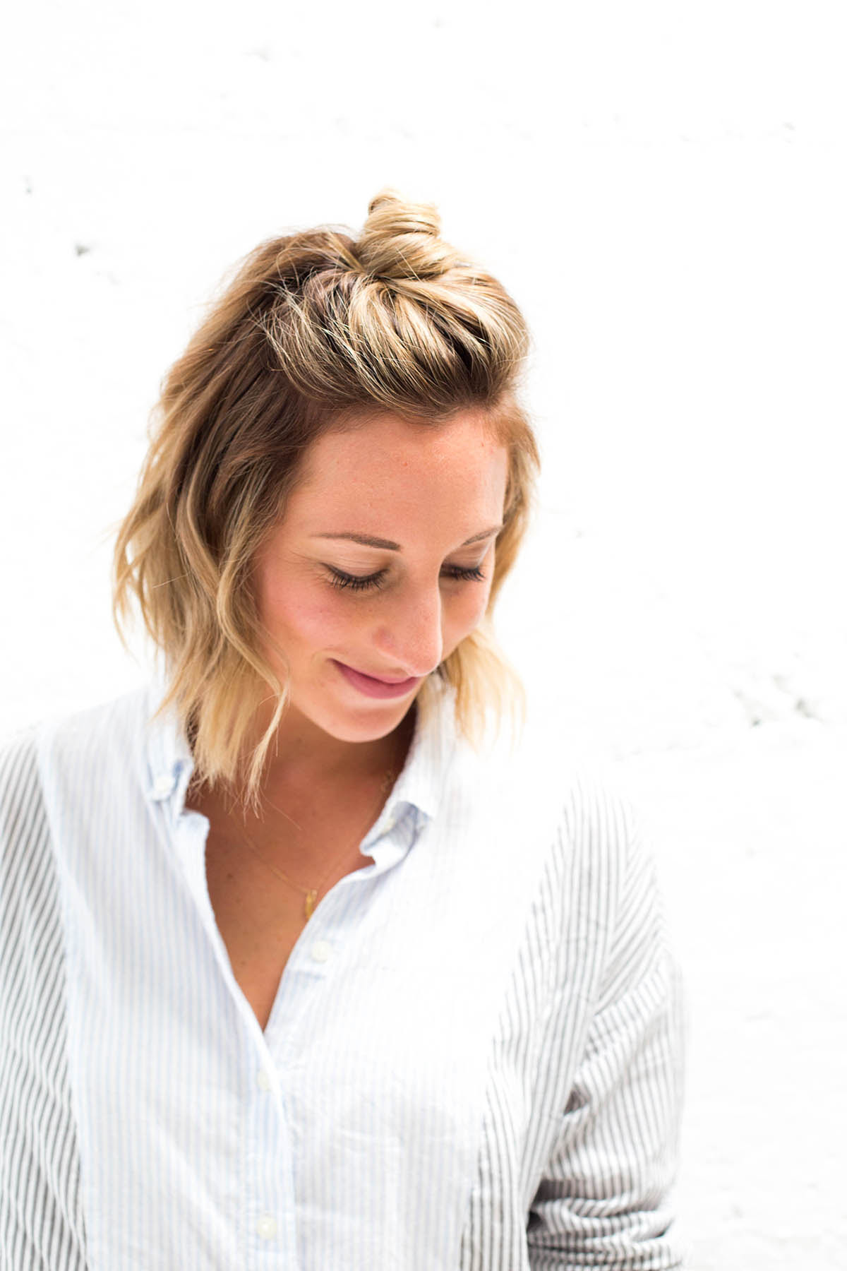 Blunt Bob Hairstyles Half Up Top Knot Advice From A Twenty Something