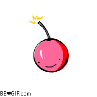 Exploding bomb tags funny pink smile burning cartoon 