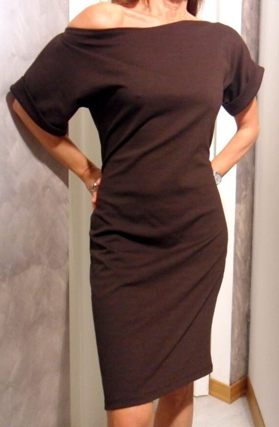 Sheath dress in stretch jersey