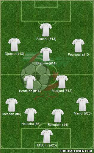 Algeria 4-2-3-1 football formation
