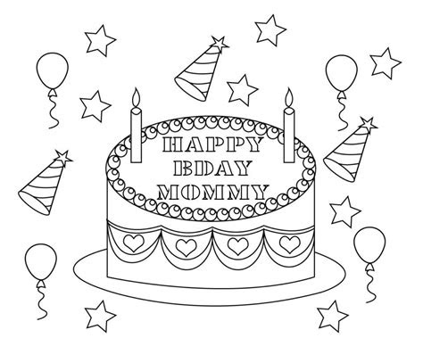  card happy birthday mom coloring page kidsworksheetfun