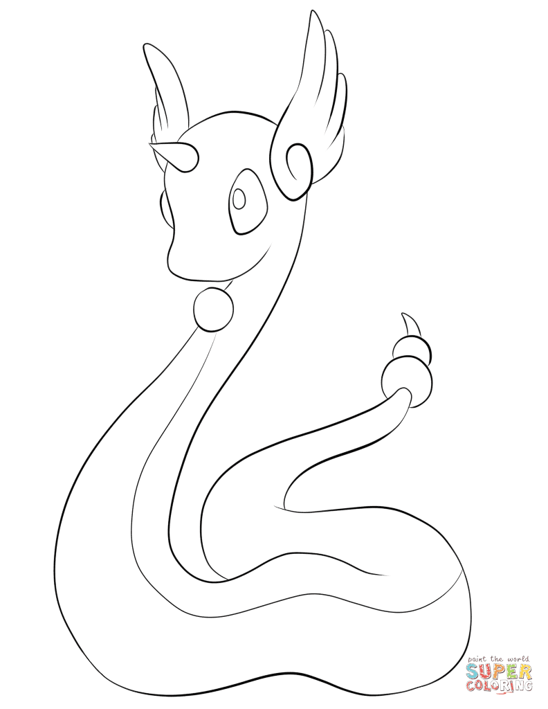 Dragonair coloring page | Free Printable Coloring Pages