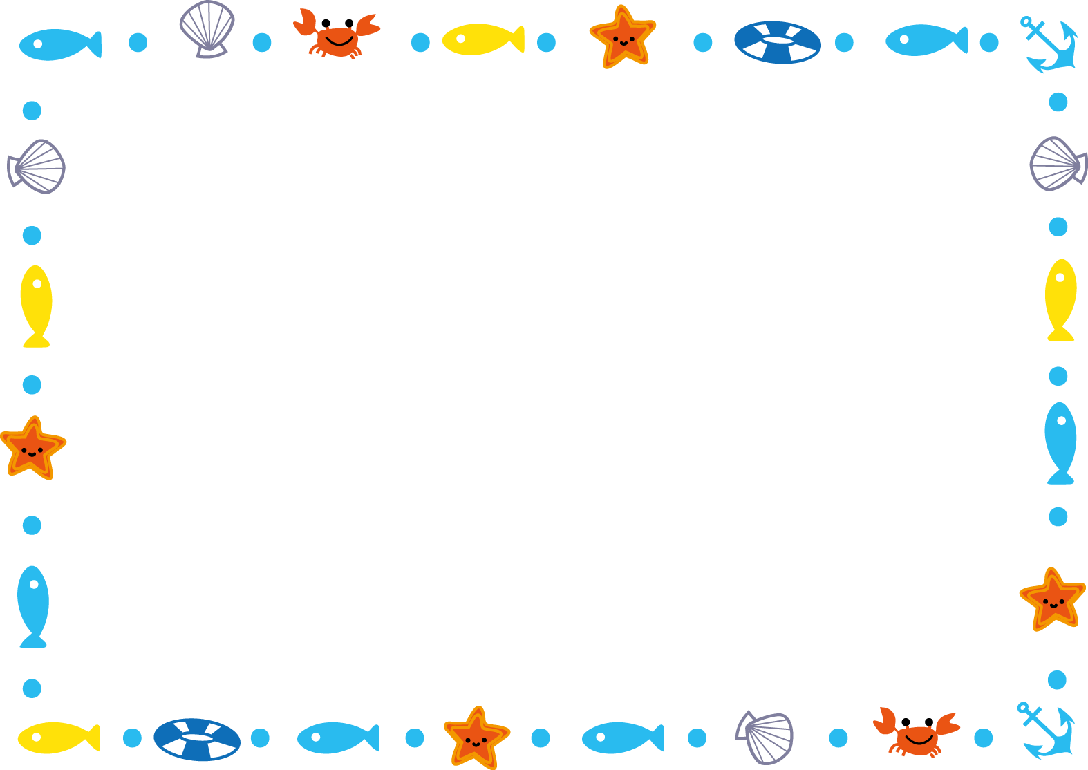 飾り枠 ライン 無料イラスト素材 夏