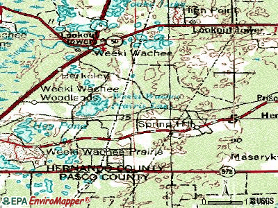 population spring hill florida map