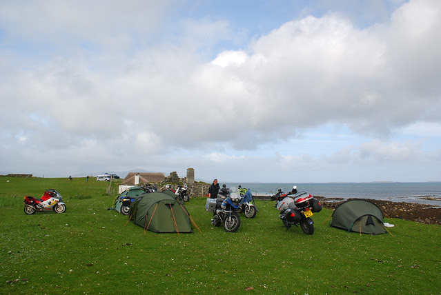 Camping at the Black House Hostel, Berneray.