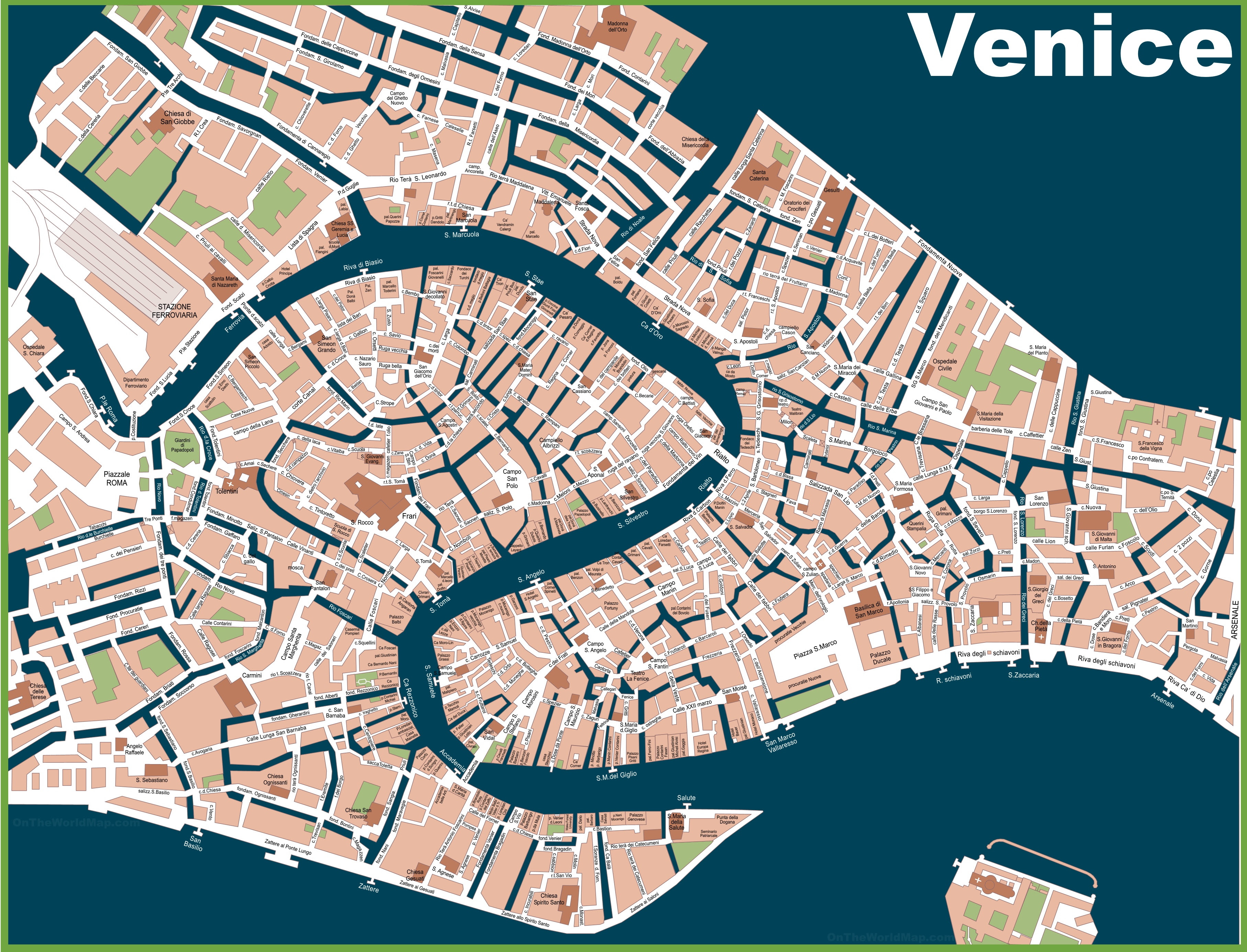 Street Map Of Italy Venice street map