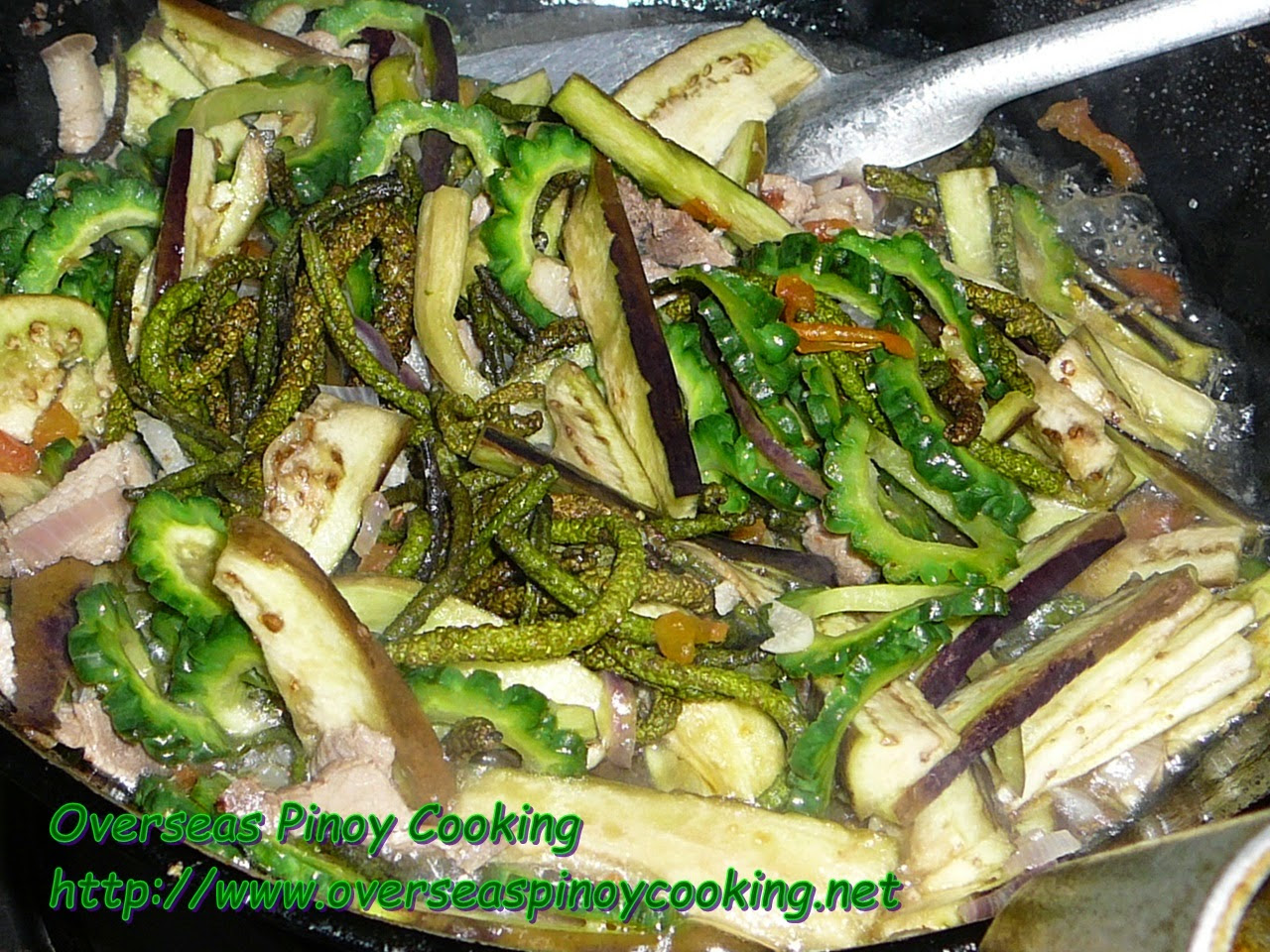 Ginisang Alukon with Ampalaya at Talong - Cooking Procedure
