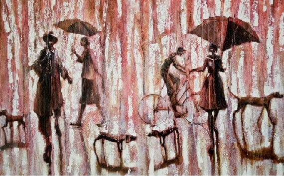 DOG PARK.   2010    Original Oil painting print on Canvas  20x30    90.00