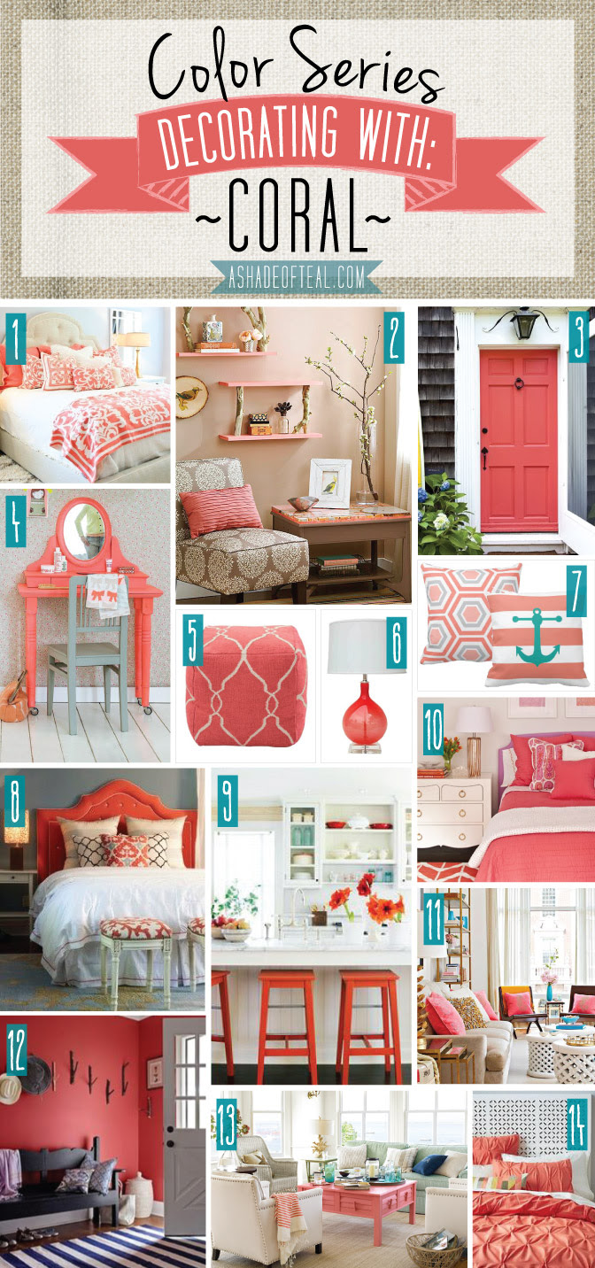 Coral Living Room Decor