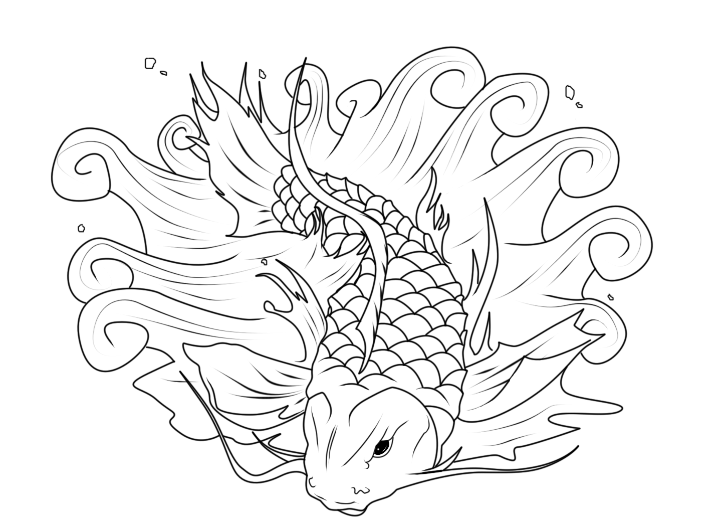 Koi fish coloring pages to download and print for free