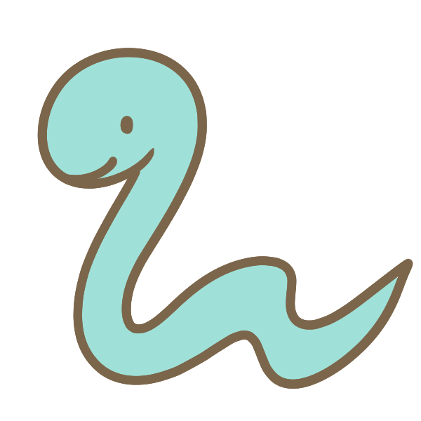 水色のヘビのイラスト かわいいフリー素材が無料のイラストレイン