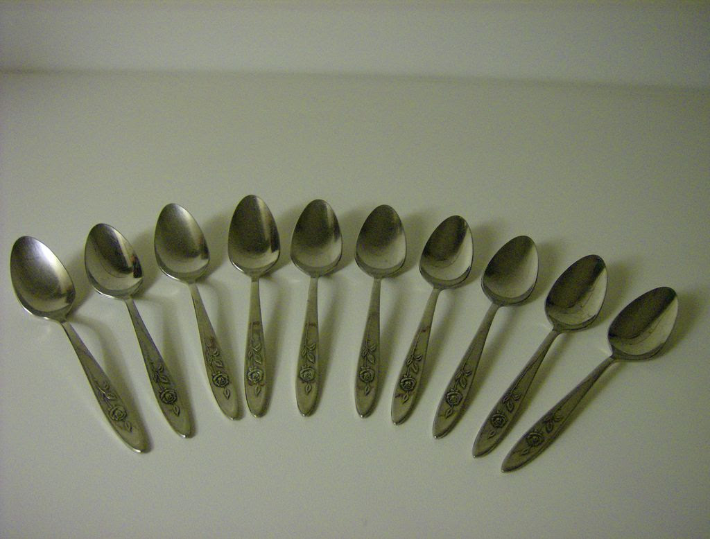 Oneida Community Stainless Flatware ~ My Rose Pattern ~ Teaspoons 