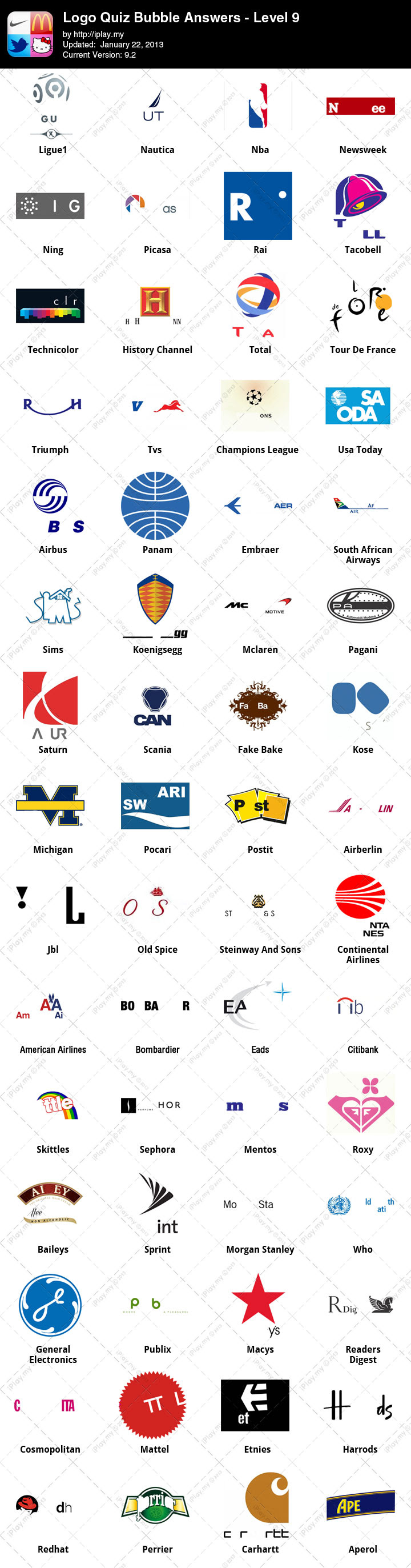 Logo Quiz Bubble Answers Iplaymy