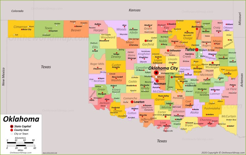 Oklahoma Map With All Cities Oklahoma State Maps | USA | Maps of Oklahoma (OK)
