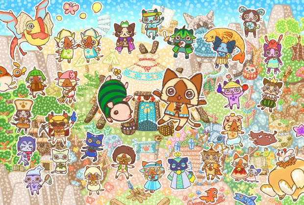 アイルー村大集合ニャ おひちゅう さんのイラスト ニコニコ静画 イラスト