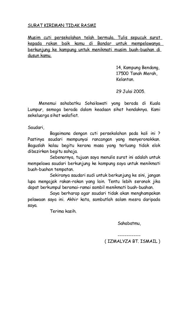 Jenis jenis contoh surat kiriman