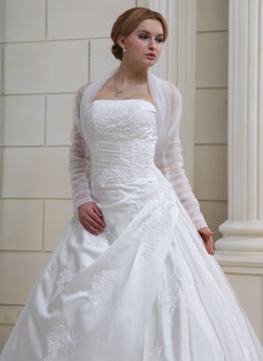 Lange Ärmel Tüll Hochzeit Bolero (013022585)