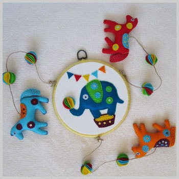 Circus Baby Mobile 2 in 1, Unique Handmade Gift