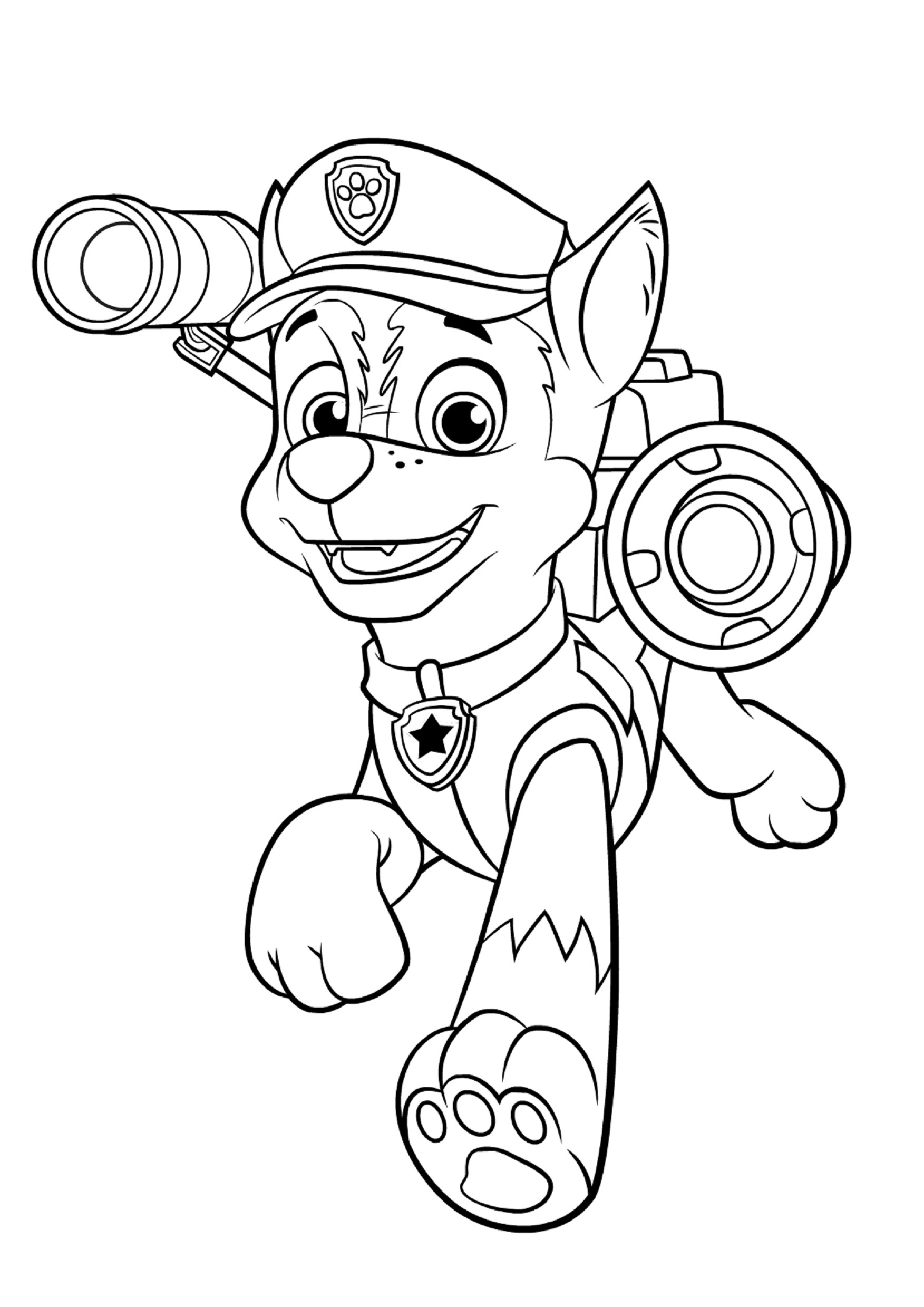 Chase Paw Patrol coloring pages to download and print for free