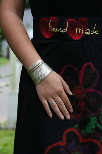 Sliced leather bracelet