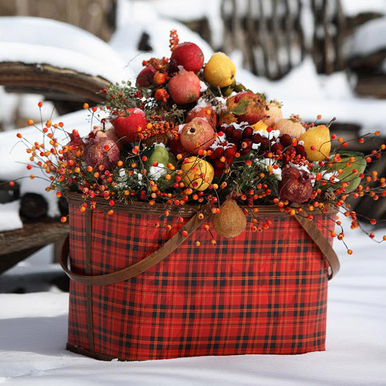 Picnic basket with plant