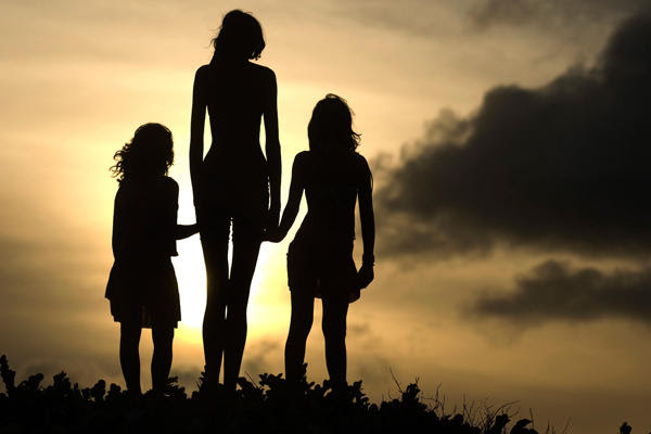 2) A young girl whose body is growing up much faster than she is.