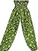 Harem Pants Black Green Chakra Smocked Waist Women's Boho Chic Gauchos