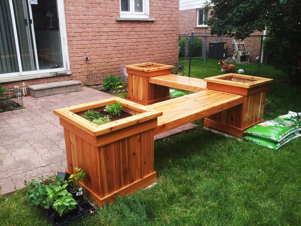 DIY Corner Planter Bench MyOutdoorPlans Free ...