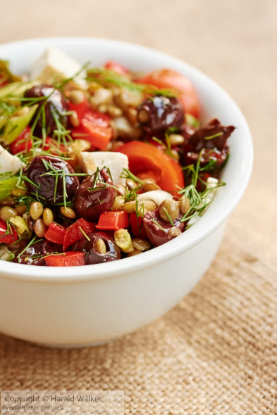 Greek-Flavored Lentil Salad with Tofu Feta
