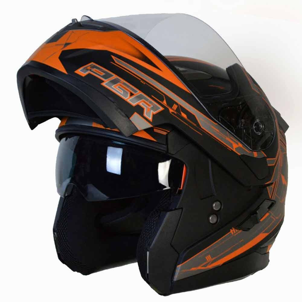 M ~ PGR F99 ESCAPE MATTE BLACK ORANGE MODULAR Tour Full Face Motorcycle
